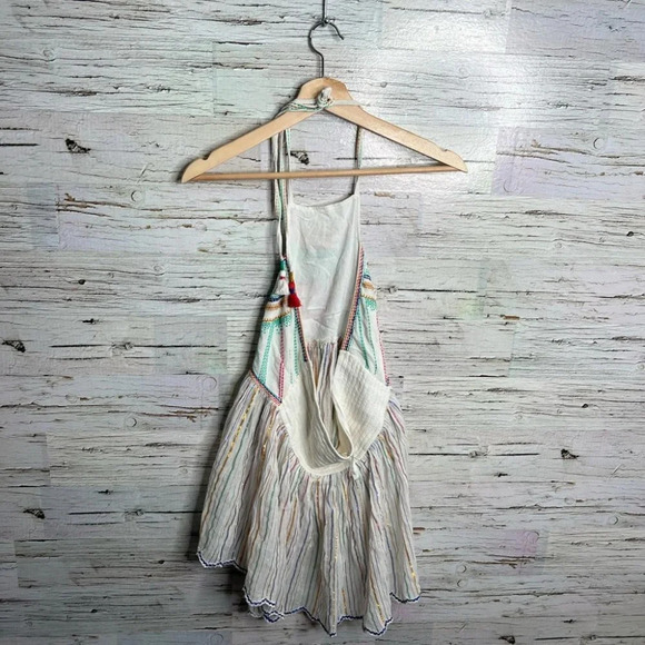 Anthropologie Floreats Itzel Embroidered Spaghetti Strap Halter Cropped Top 8 - Picture 6 of 10